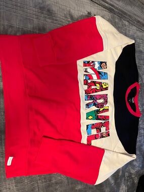 Marvel Colorblock Crewneck Sweatshirt - Red, White, Black